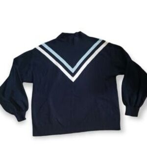 For the Republic | Varsity Sweater in Blue & White Size M Medium